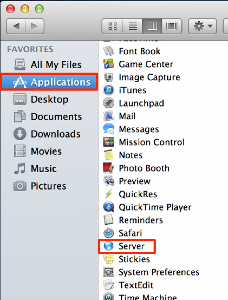 Screenshot 1.1 - Mac OS X Server - Setup Server