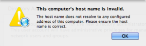 2.2 - Open Directory Setup - Hostname Invalid