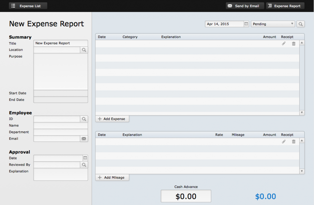 FileMaker Expense Report Starter Solution