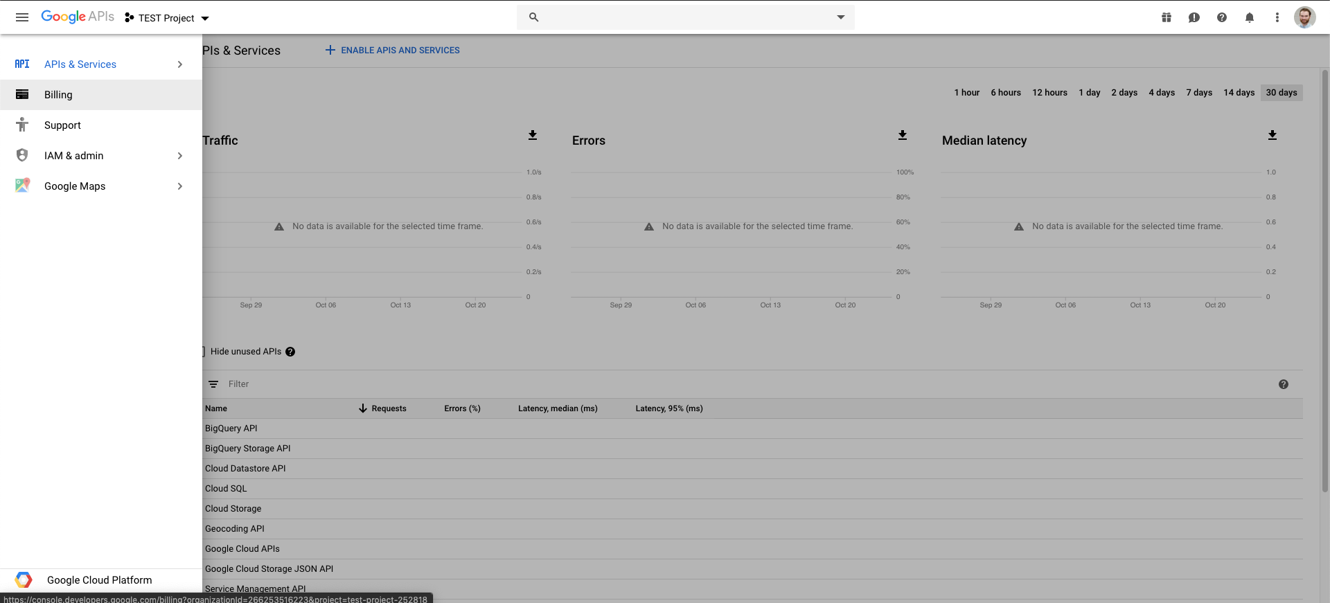 Navigate to Billing Section